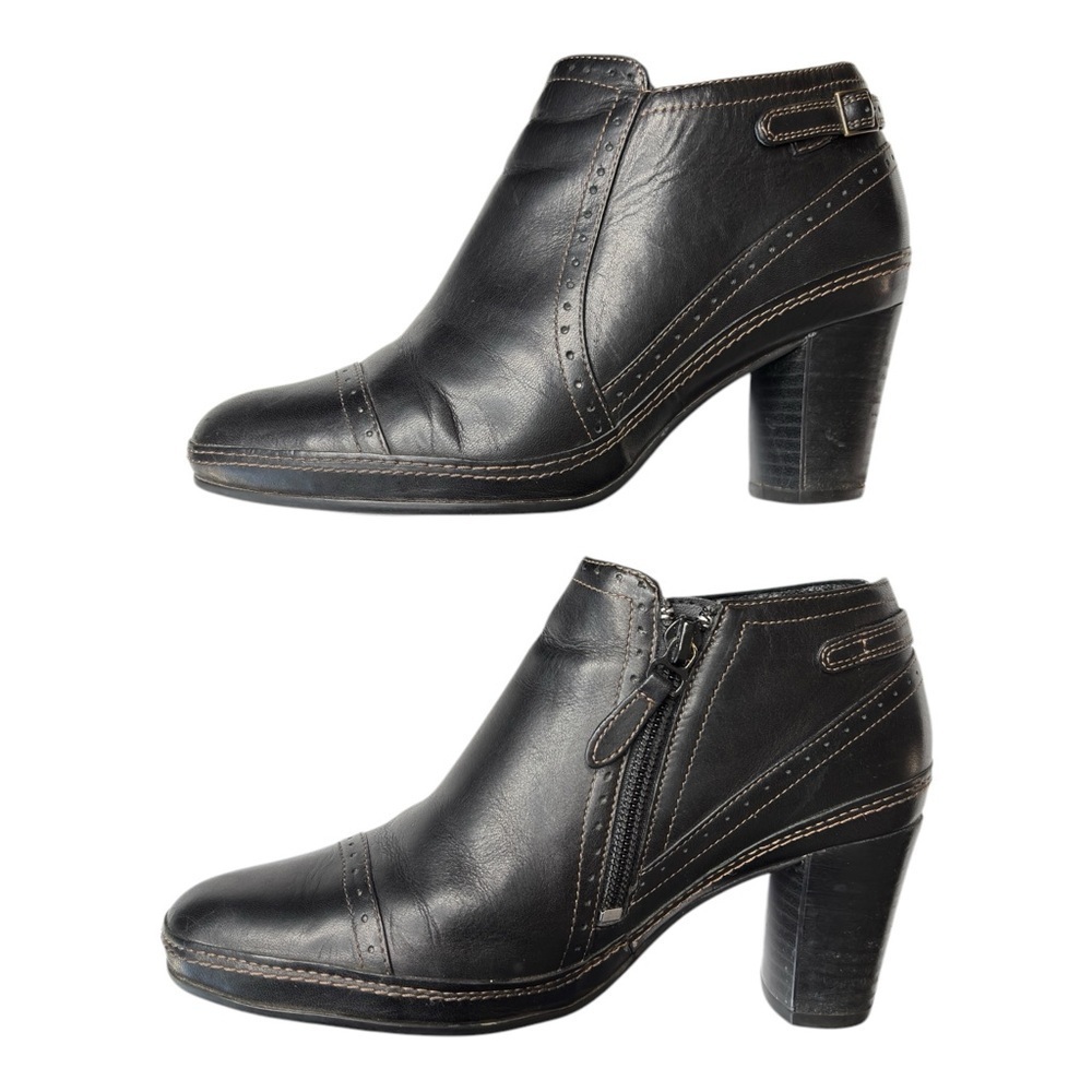 Classic Black Leather Ankle Booties